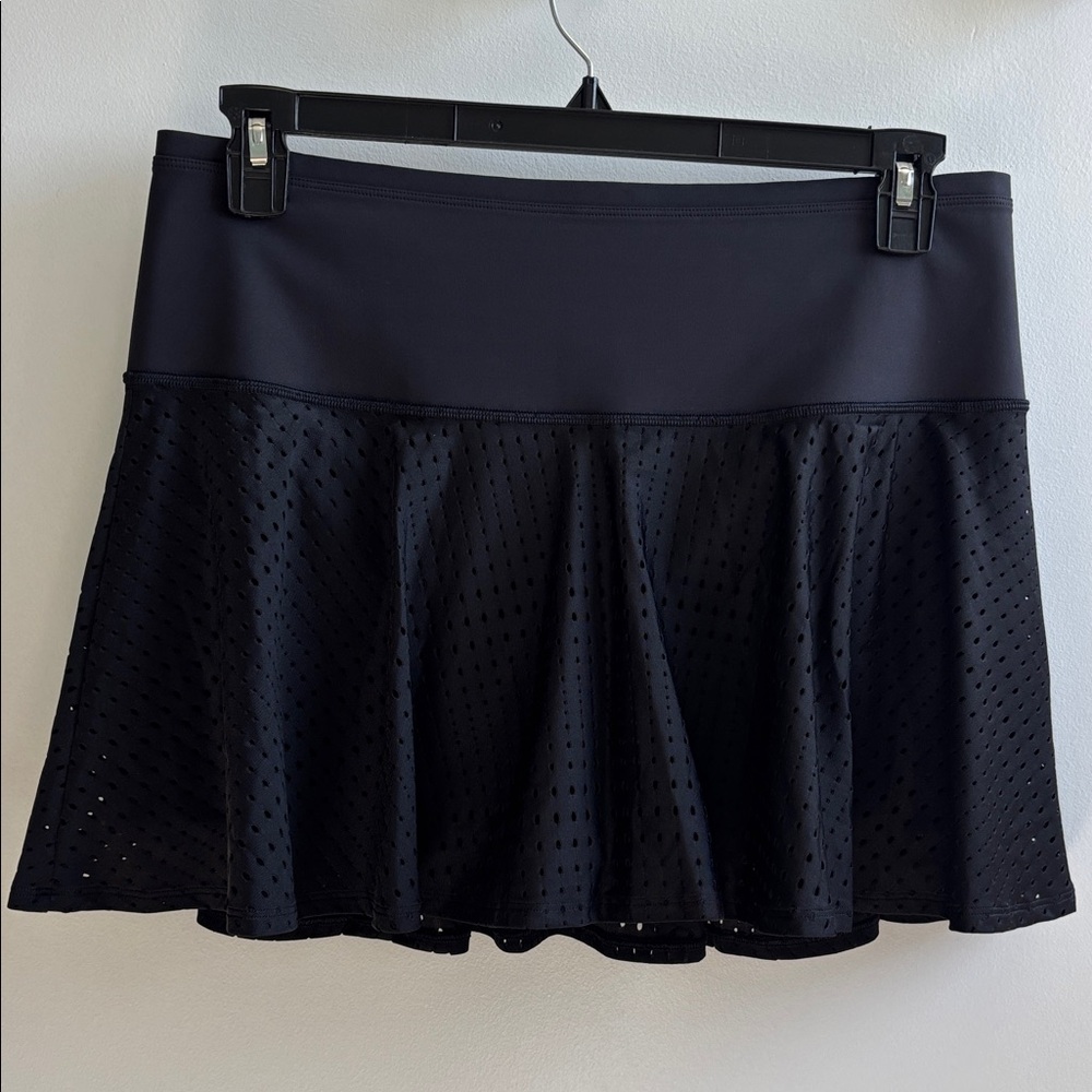 Black Perforated Athletic/Tennis Skirt